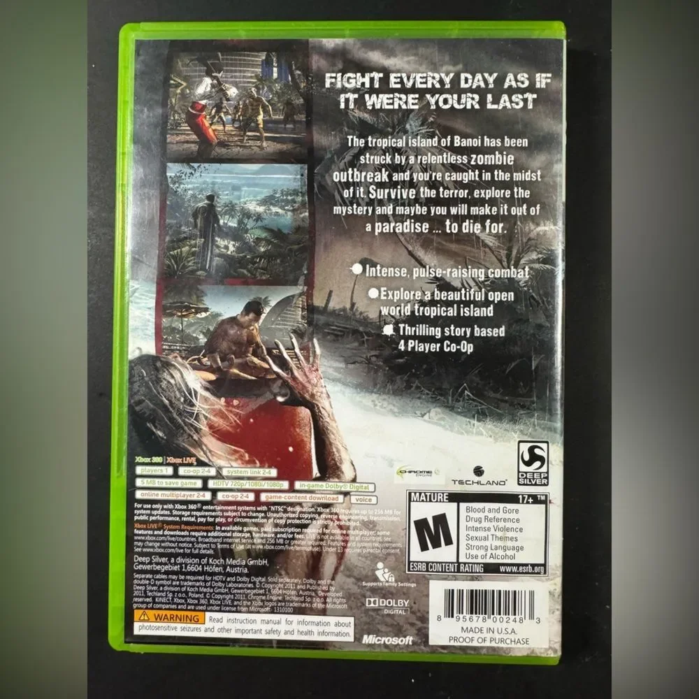 Dead Island (Microsoft Xbox 360, 2011) w/ Manual CIB
